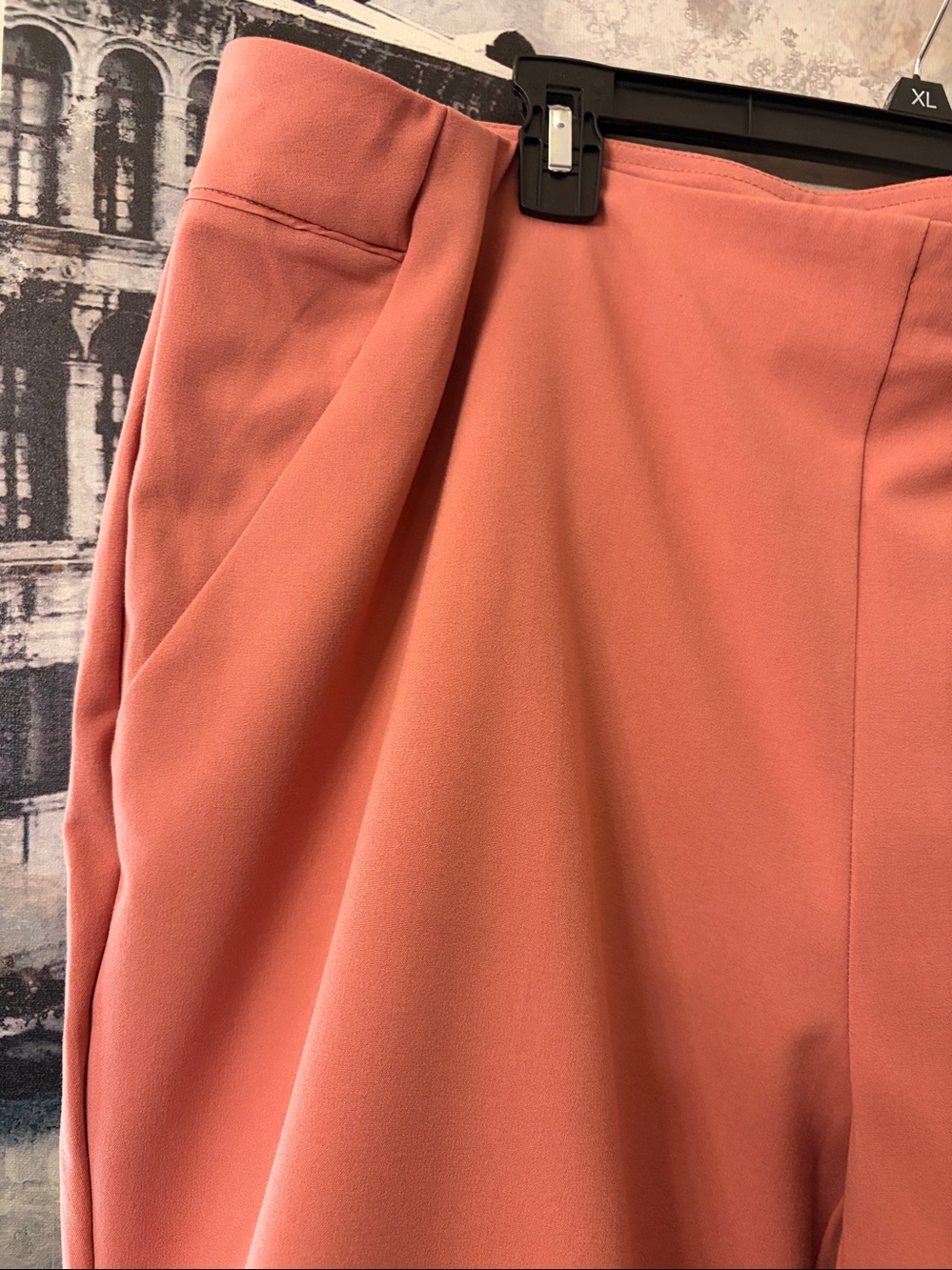 Roz & Ali Dusty Coral Wide-Leg Pants, Ponte Trousers 18W(salmon color) - Picture 6 of 13
